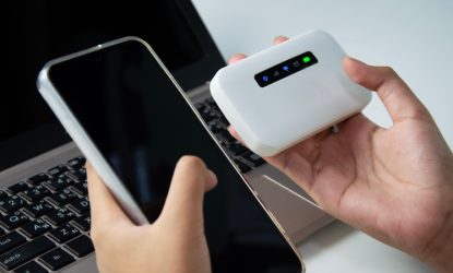 The concept of connecting to the internet with Pocket Wifi devices, wireless connection